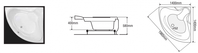 BỒN TẮM GÓC EUROCA EU4-1400