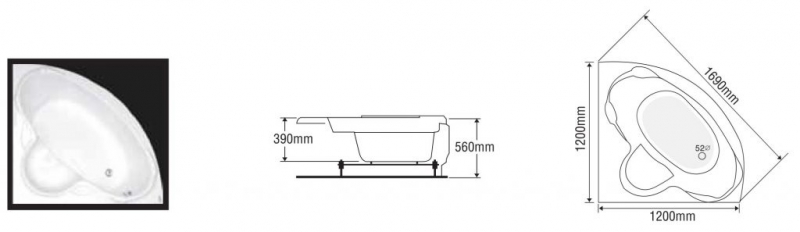 BỒN TẮM GÓC EUROCA EU4-1200