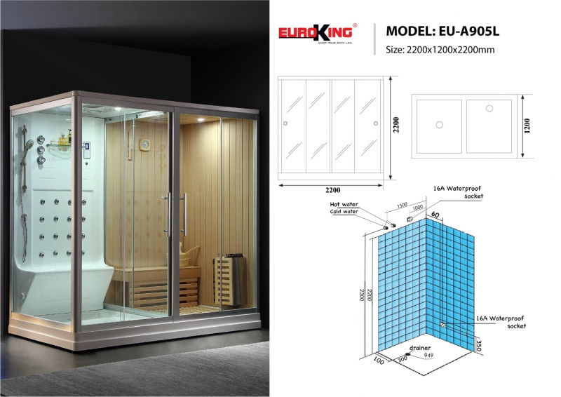 PHÒNG XÔNG HƠI KẾT HỢP EUROKING EU-A905