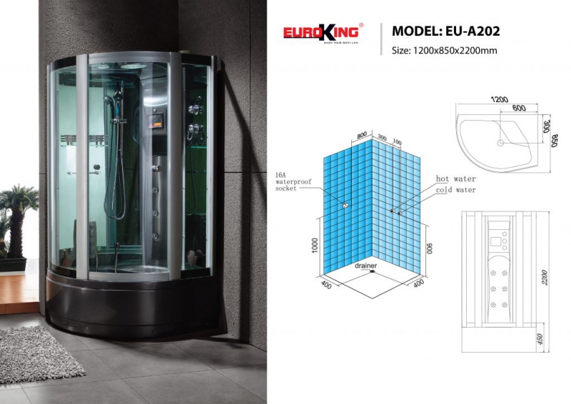 PHÒNG TẮM XÔNG HƠI NƯỚC EUROKING EU-A202