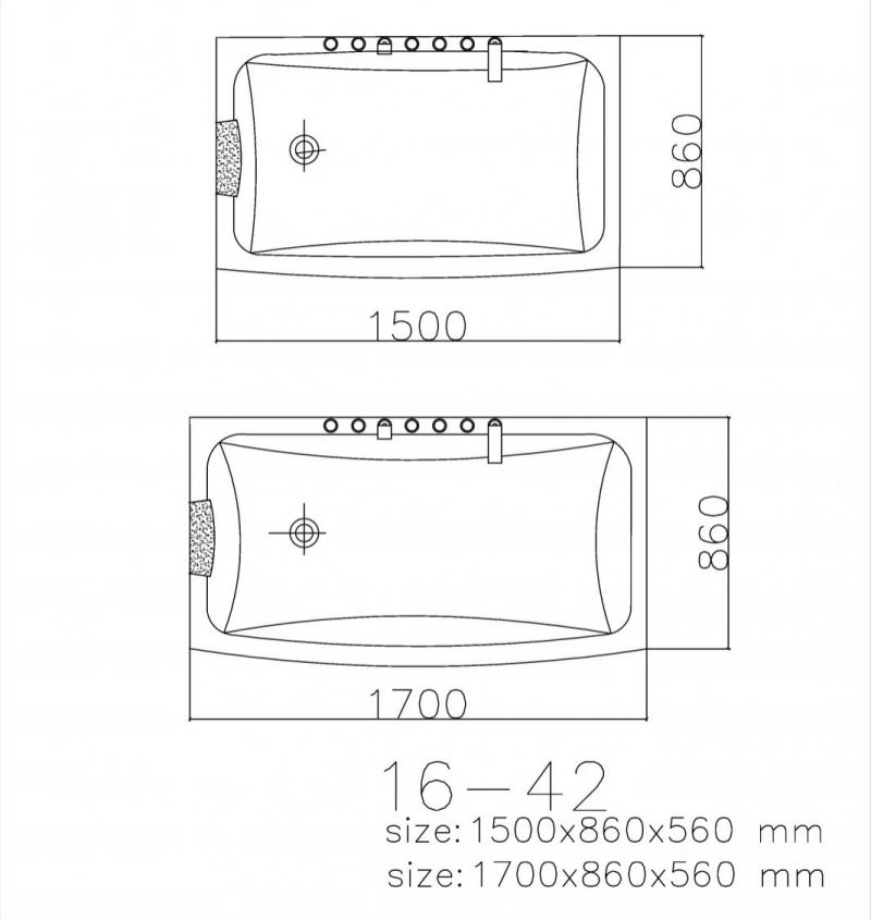 BỒN TẮM MASSAGE DAROS DR 16-42