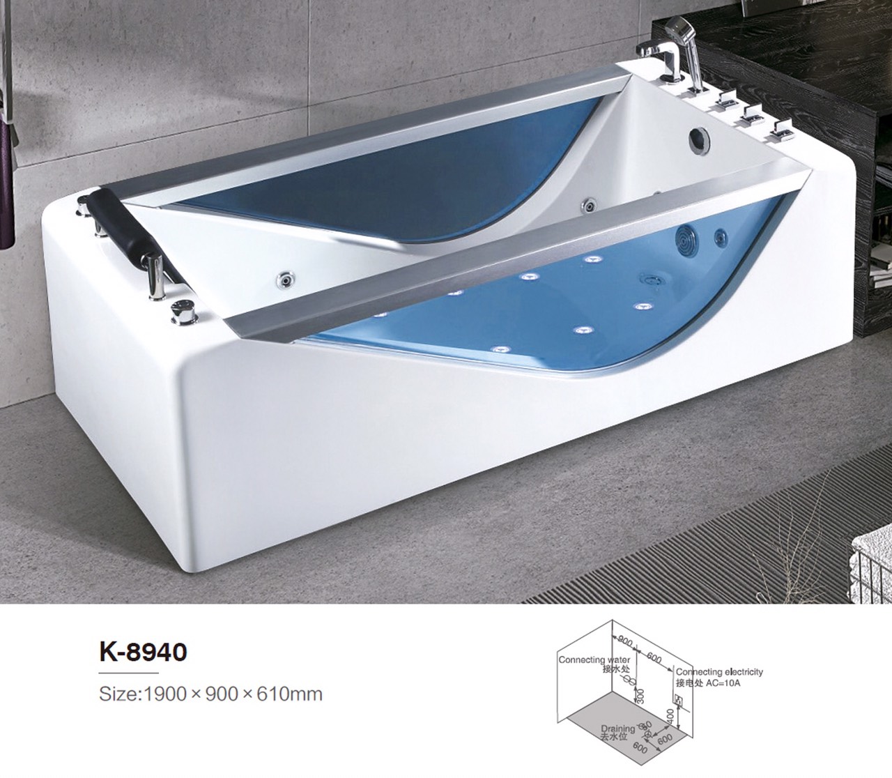 BỒN TẮM MASSAGE KADAWA KW-8940