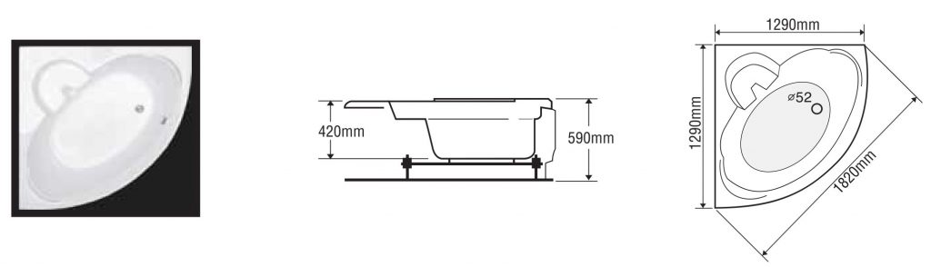 BỒN TẮM GÓC EUROCA EU3-1300