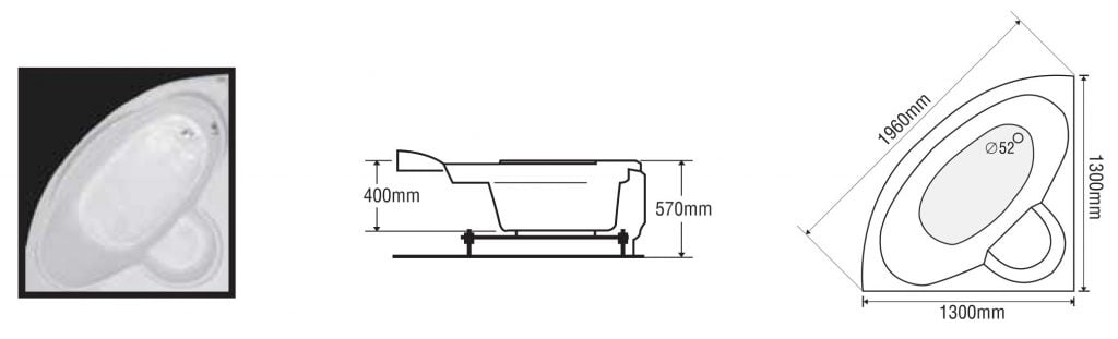 BỒN TẮM GÓC EUROCA EU4-1300