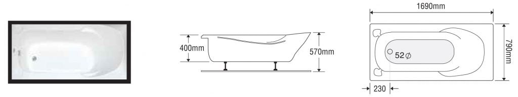 BỒN TẮM NẰM EUROCA EU5-1780