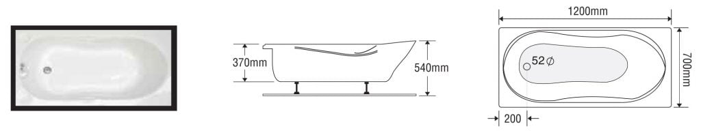 BỒN TẮM NẰM EUROCA EU1-1270