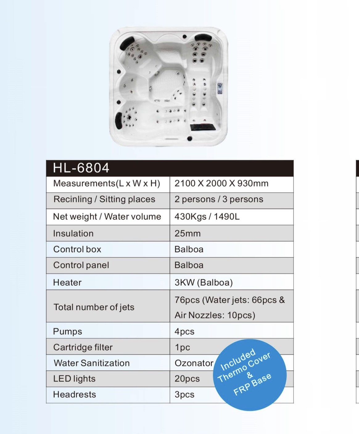 BỒN TẮM THỦY LỰC JACCUZZI KW-6804