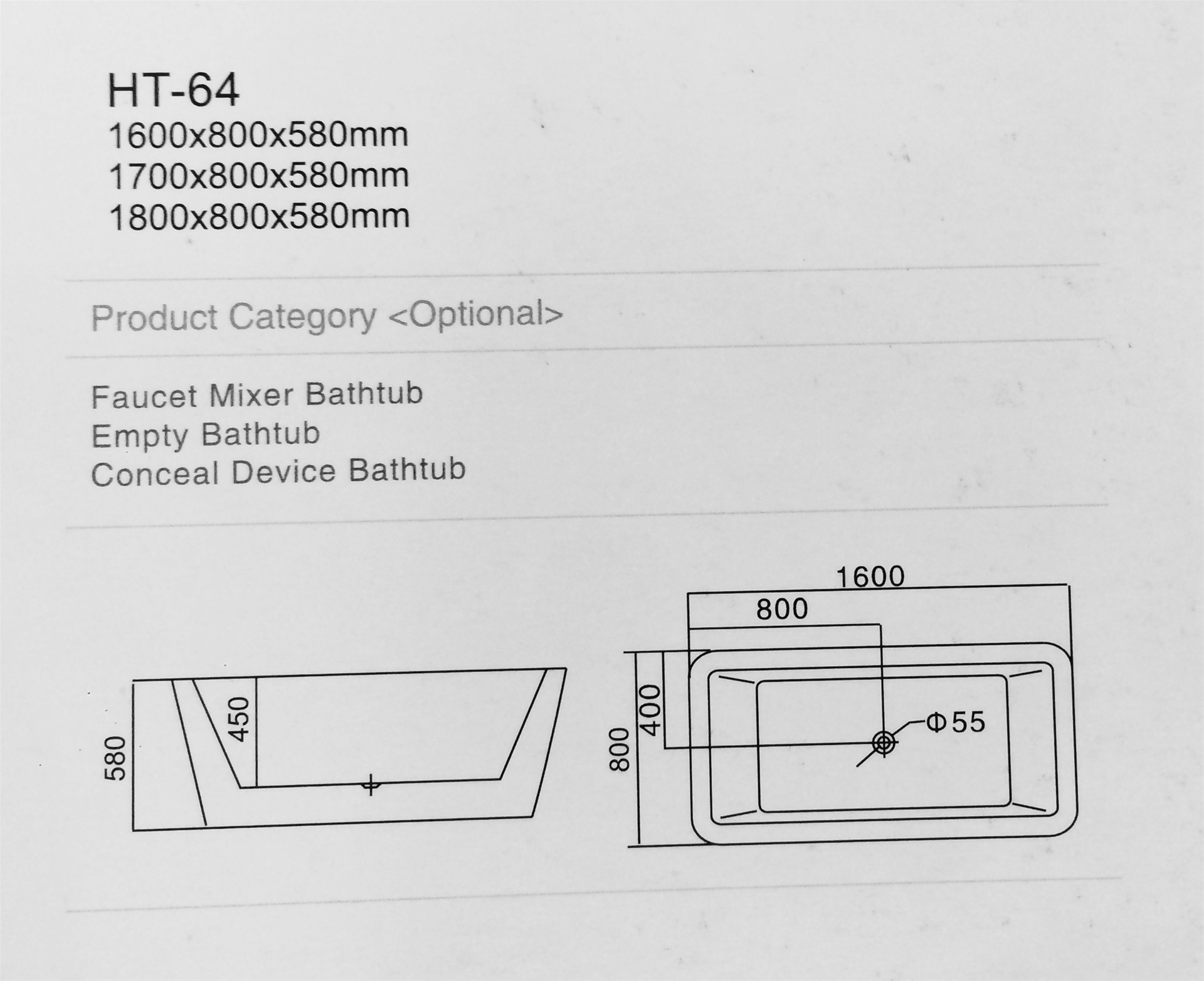 BỒN TẮM NGHỆ THUẬT DAROS HT-64