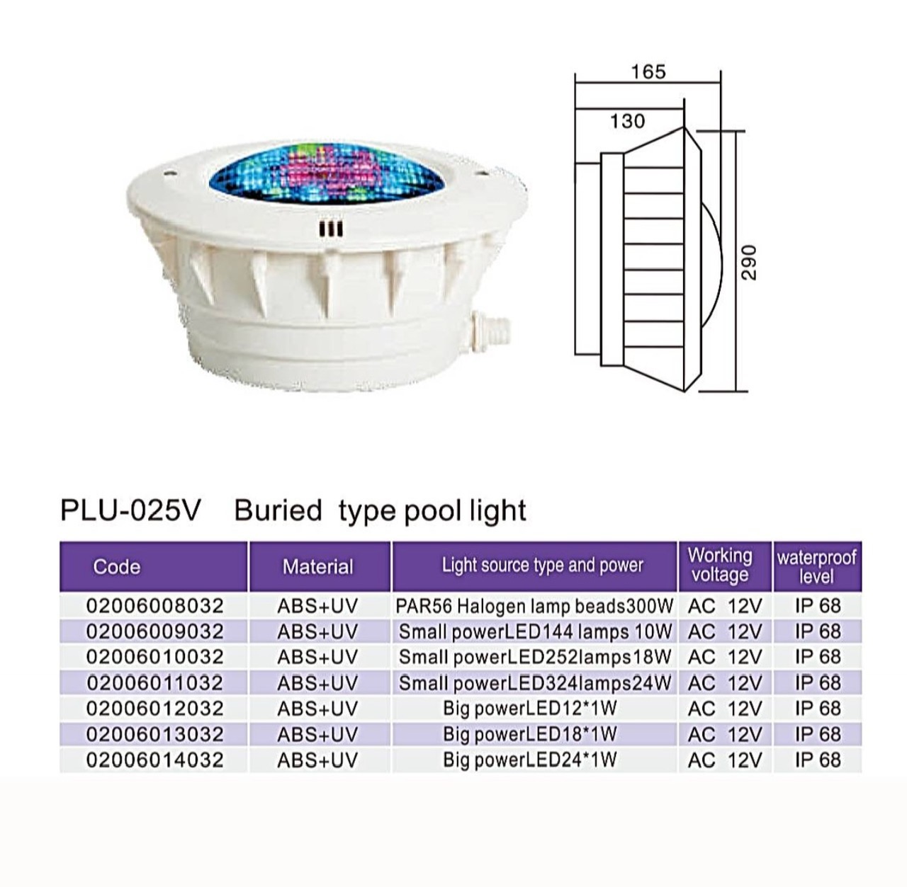 ĐÈN HỒ BƠI PLU-025V